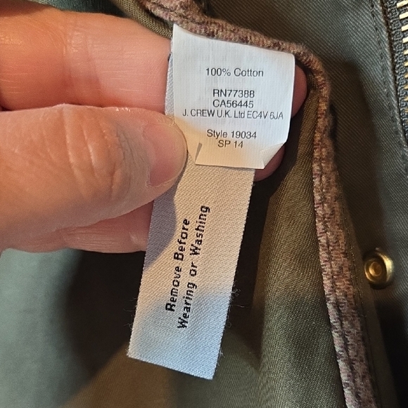 J. Crew Dark Green Utility Field Jacket with Gold Button Snaps Size Small - Picture 7 of 8